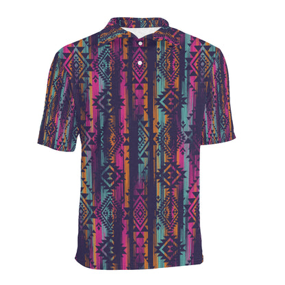 Line Tribal Aztec Men Polo Shirt