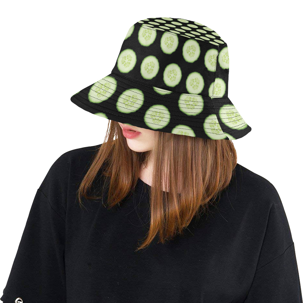 Cucumber Pattern Print Design CC02 Unisex Bucket Hat