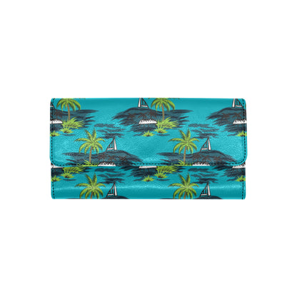 Pacific island Pattern Print Design A01 Women's Trifold Wallet