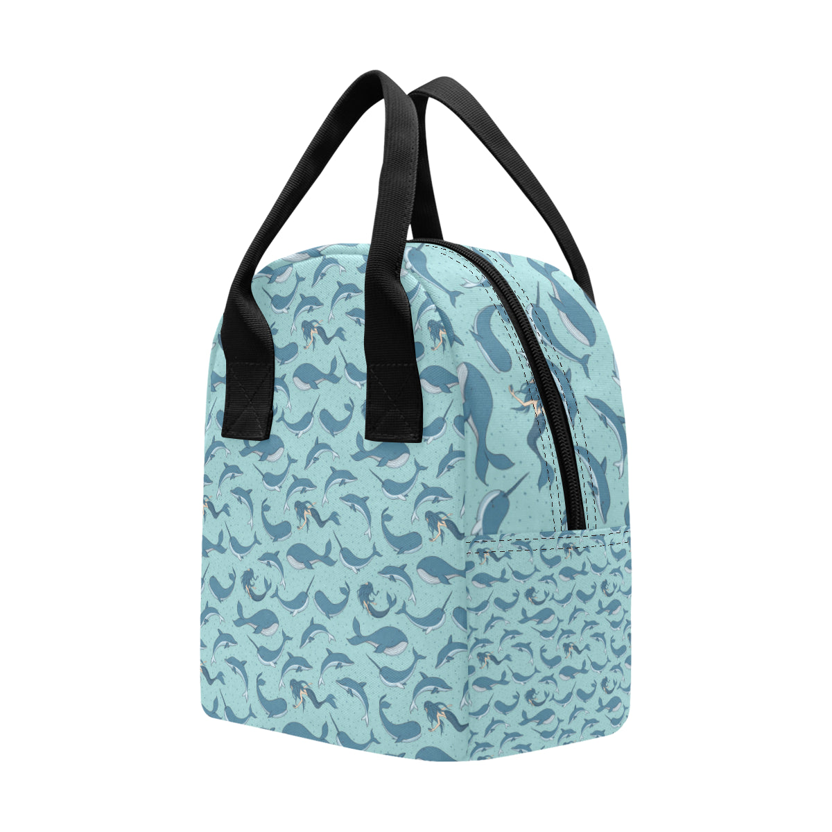 Narwhal Themed Print Insulated Lunch Bag