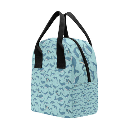 Narwhal Themed Print Insulated Lunch Bag