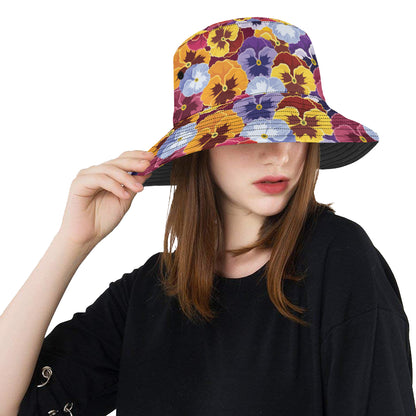 Pansy Pattern Print Design PS01 Unisex Bucket Hat
