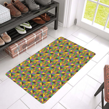 Kente Triangle Design African Print Rubber Doormat