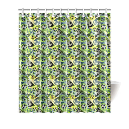 Soccer Ball Themed Print Pattern Shower Curtain