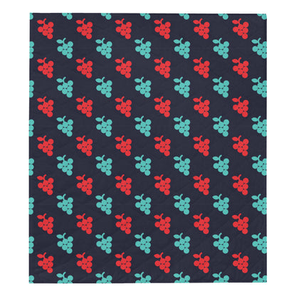 Grape Pattern Print Design GP07 Premium Quilt