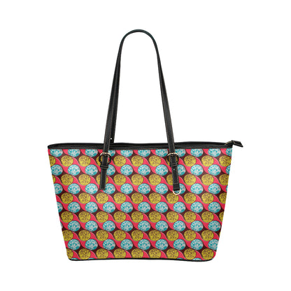 African Fashion Print Pattern Leather Tote Bag