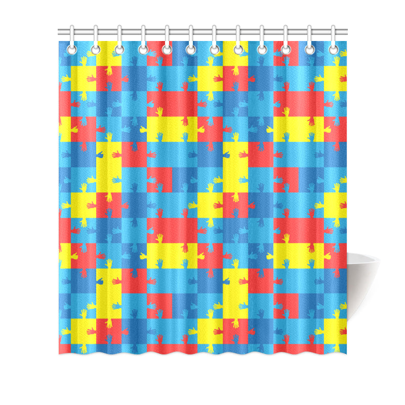 Autism Awareness Design Themed Print Shower Curtain