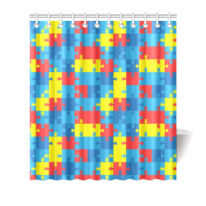 Autism Awareness Design Themed Print Shower Curtain