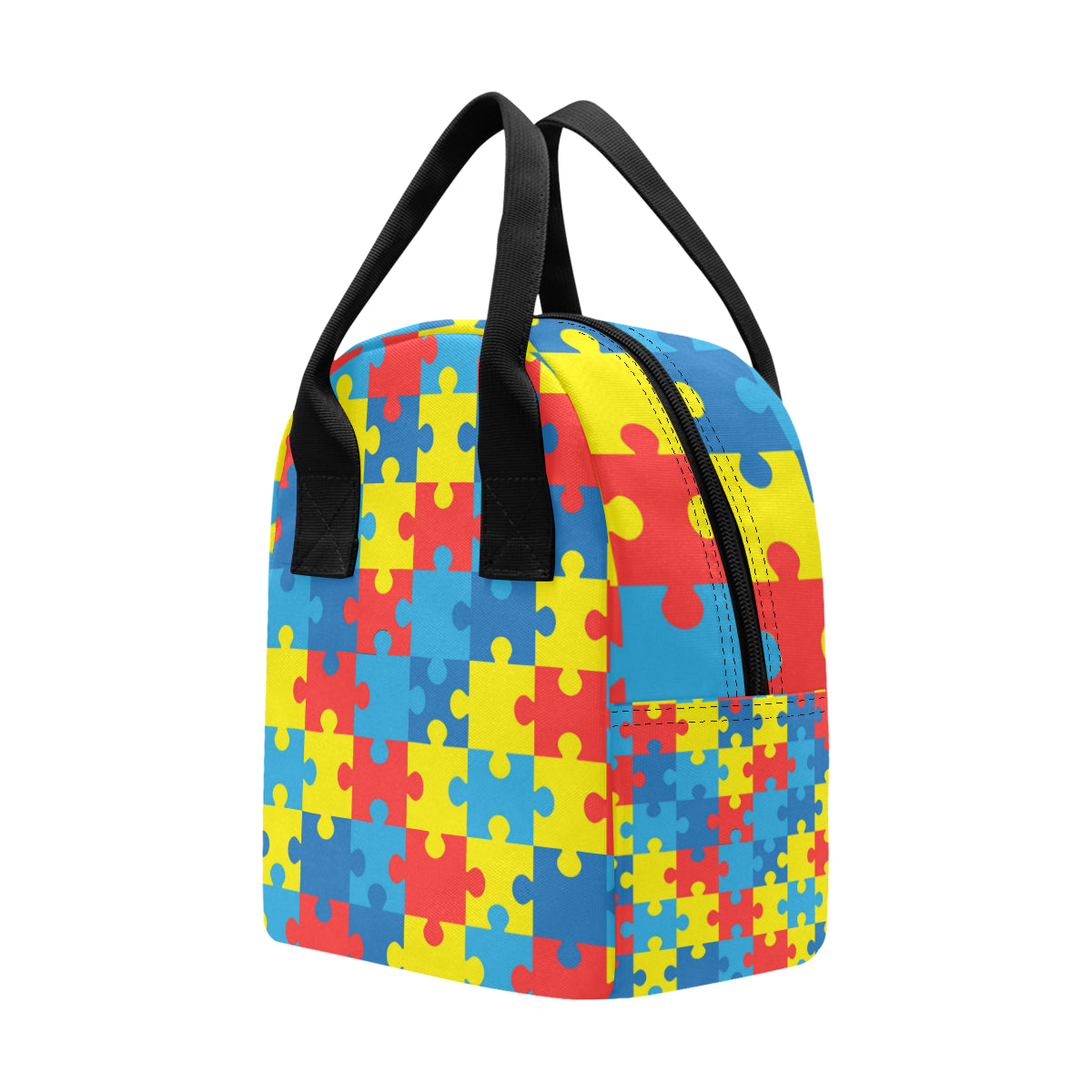 Autism Awareness Puzzles Design Print Insulated Lunch Bag