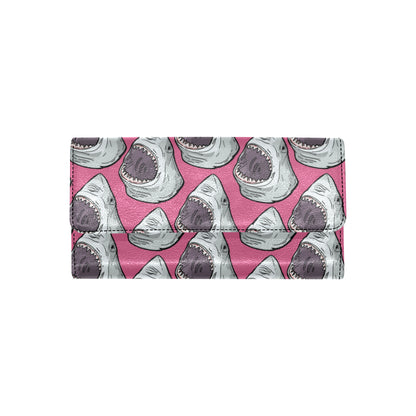 Great White Shark Pattern Print Design 01 Women's Trifold Wallet
