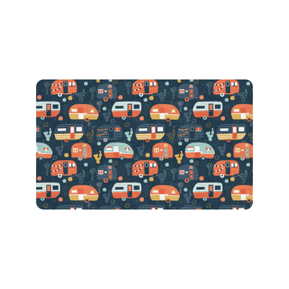 Camper Caravan Print Pattern Rubber Doormat