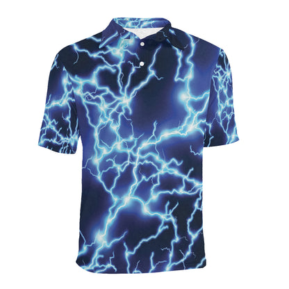 Lightning Thunder Pattern Print Design 04 Men Polo Shirt