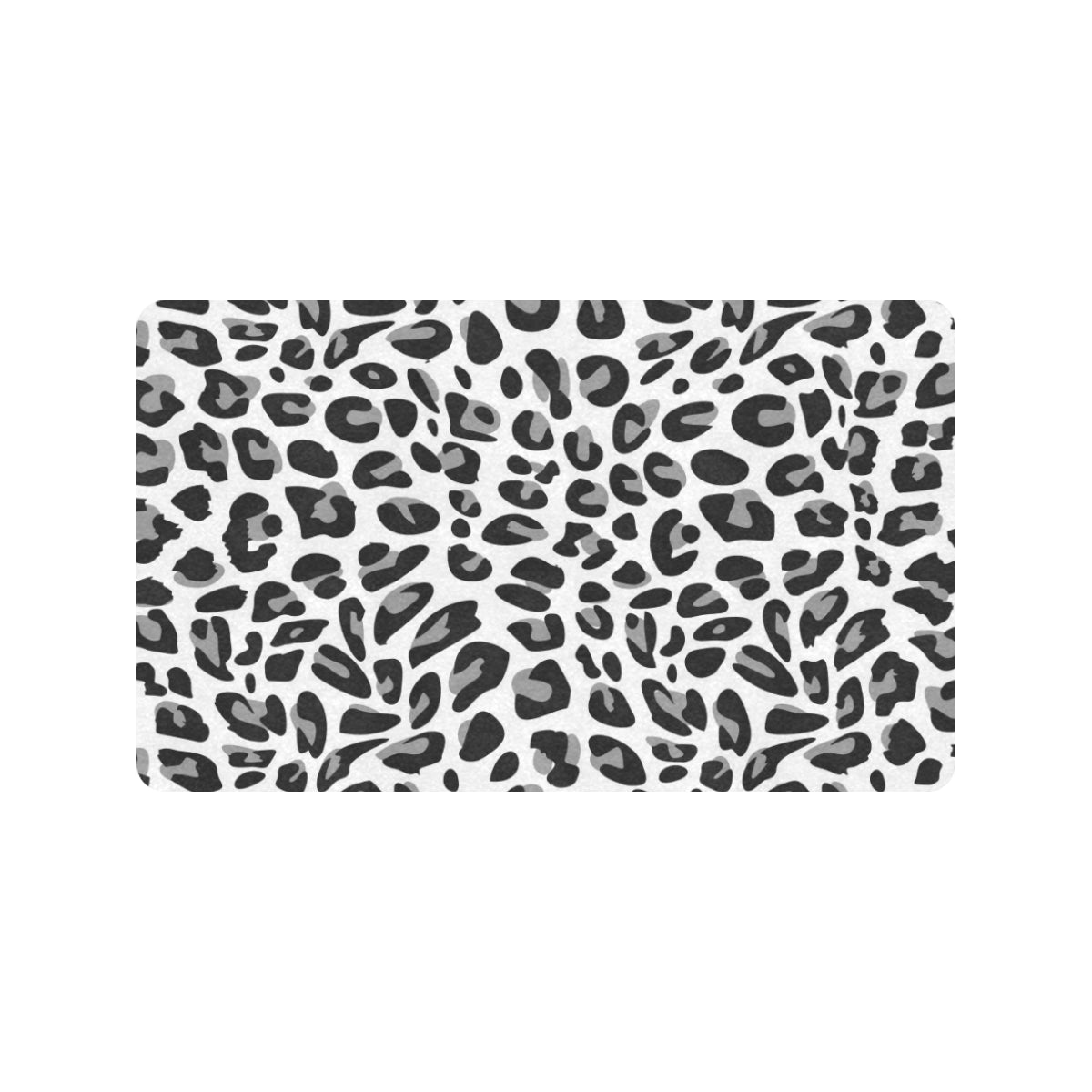 Snow Leopard Skin Print Rubber Doormat