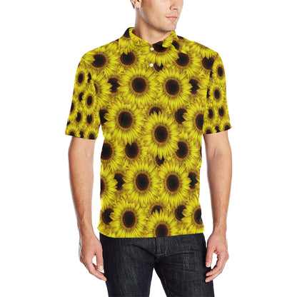 Sunflower Pattern Print Design SF011 Men Polo Shirt