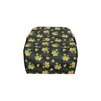 Pineapple Tropical Flower Print Pattern Diaper Bag Backpack