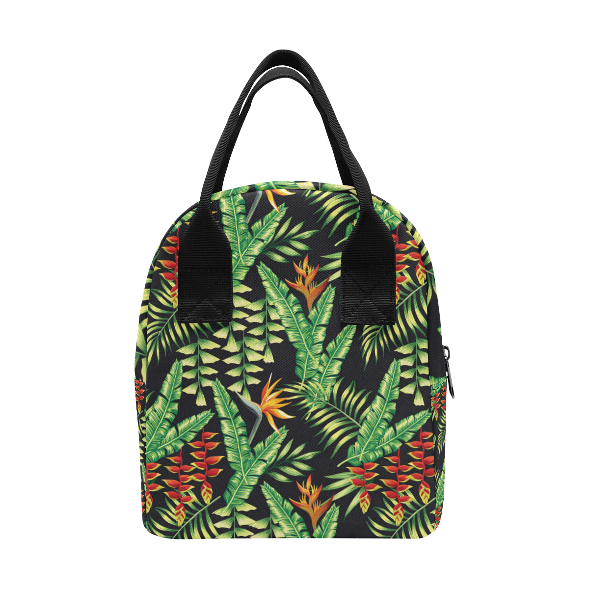 Hawaiian Flower Tropical Palm Leaves Insulated Lunch Bag