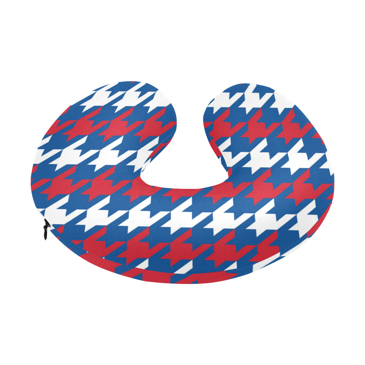 Patriotic Houndstooth Pattern Print Design A02 U-Shaped Travel Neck Pillow