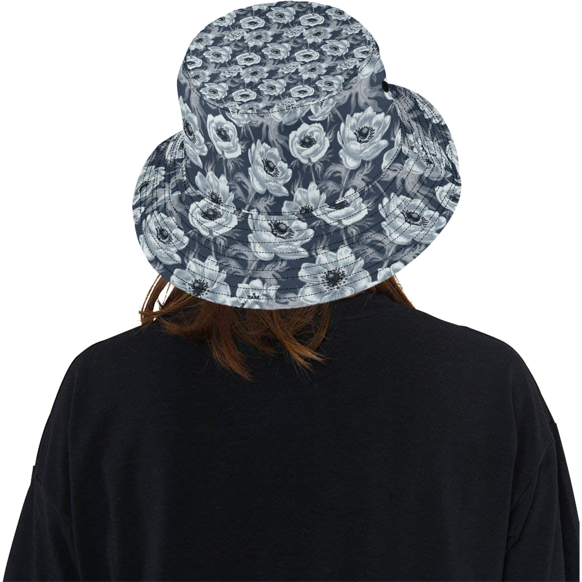 Anemone Pattern Print Design AM09 Unisex Bucket Hat