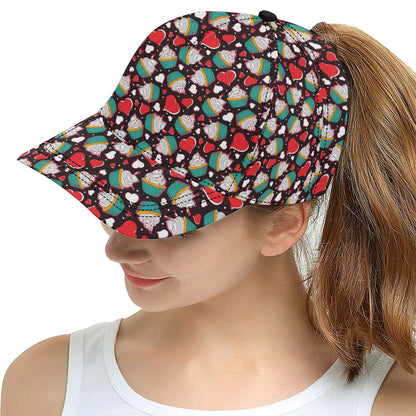 Cupcakes Heart Print Pattern Snapback Cap
