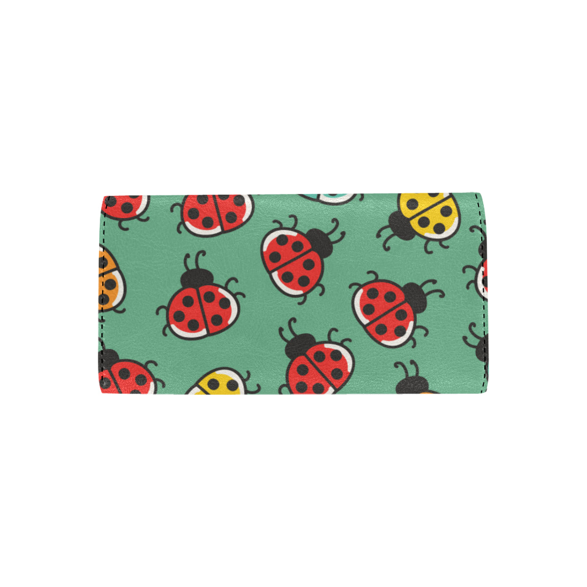 Ladybug Pattern Print Design 02 Women's Trifold Wallet