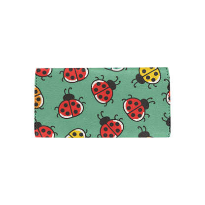 Ladybug Pattern Print Design 02 Women's Trifold Wallet