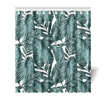 Tropical Palm Leaves Pattern Shower Curtain