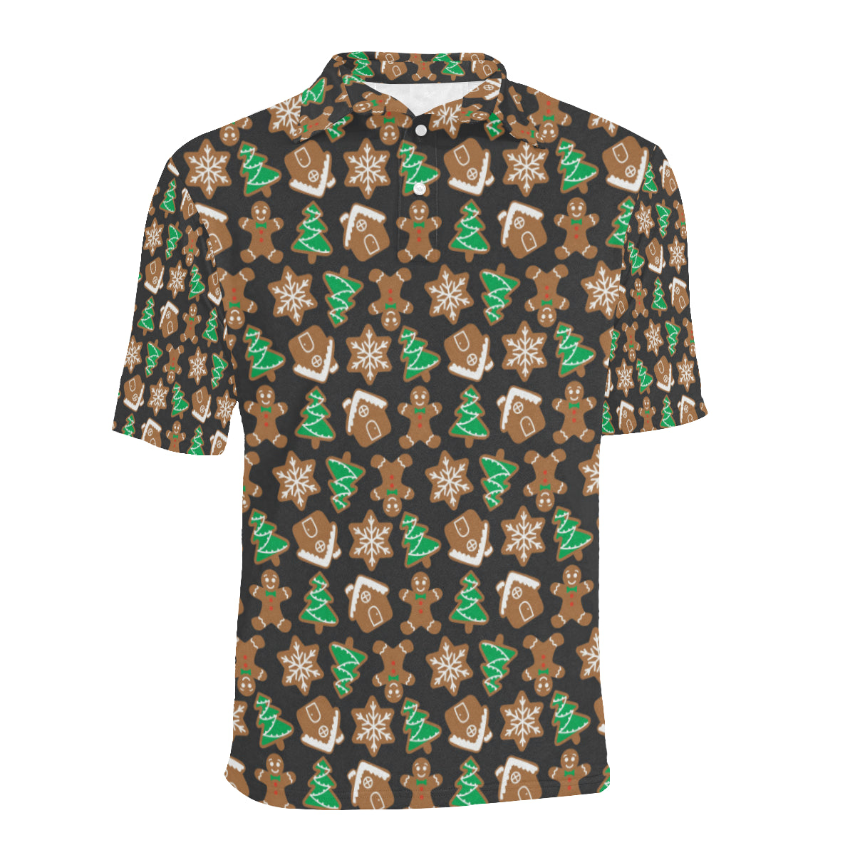 Gingerbread Pattern Print Design 02 Men Polo Shirt