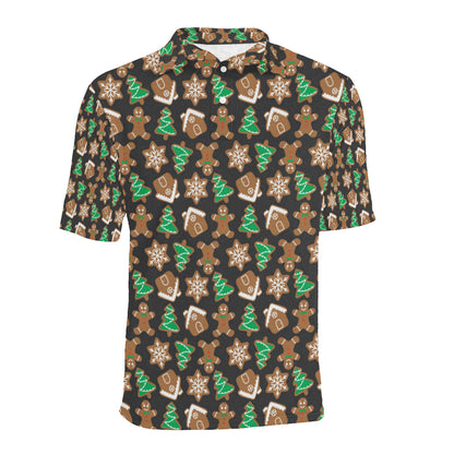 Gingerbread Pattern Print Design 02 Men Polo Shirt