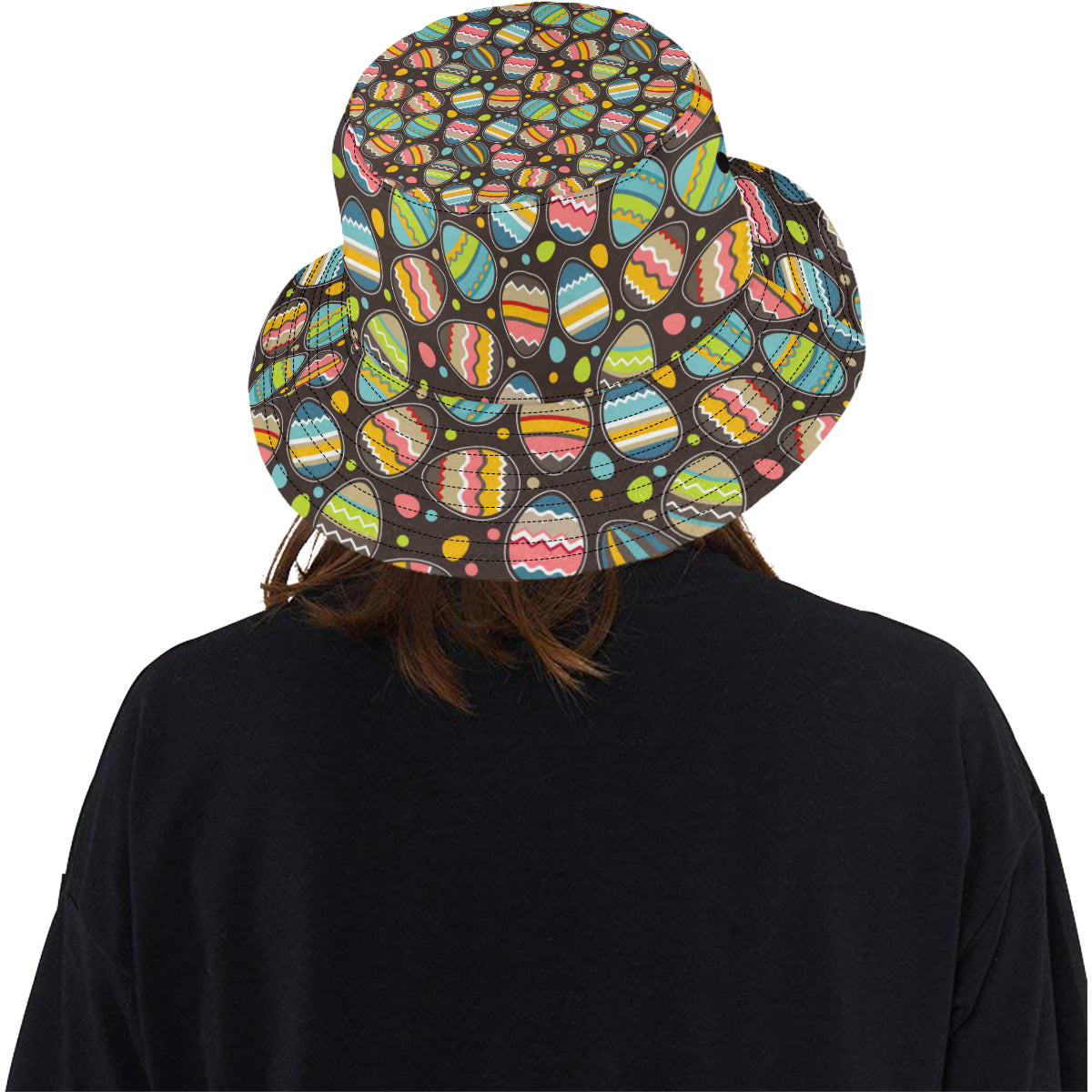 Easter Eggs Pattern Print Design RB03 Unisex Bucket Hat