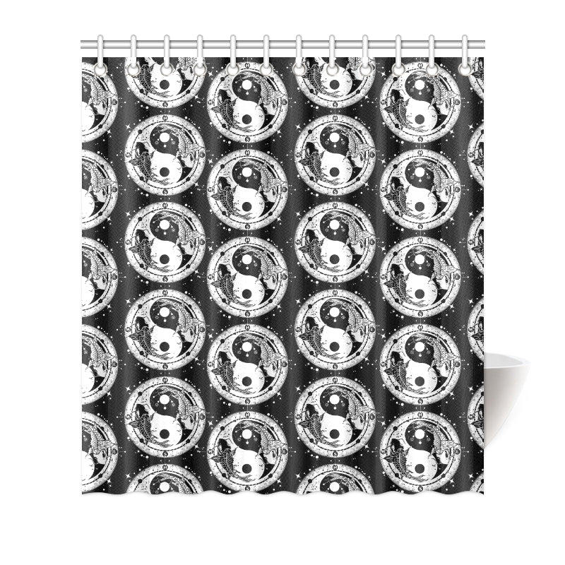Yin Yang Koi Fish Shower Curtain