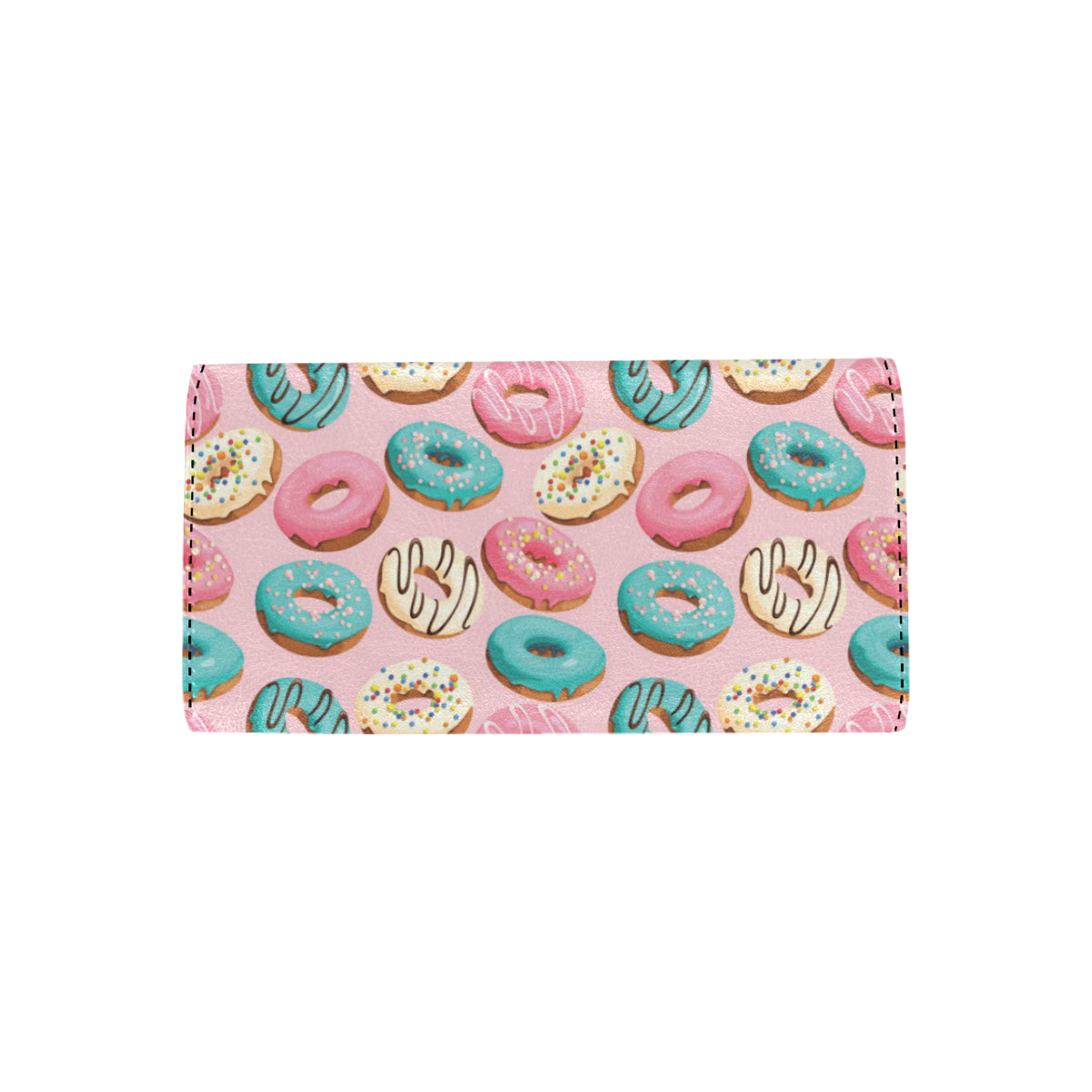 Donut Pattern Print Design DN06 Women's Trifold Wallet