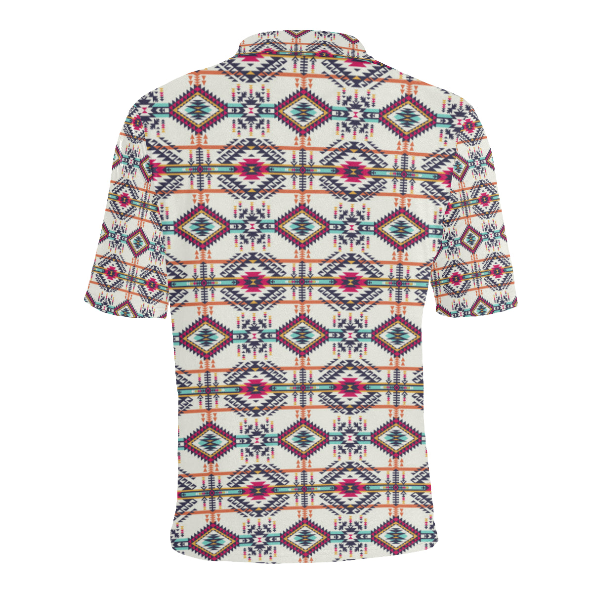 Indian Navajo Art Themed Design Print Men Polo Shirt