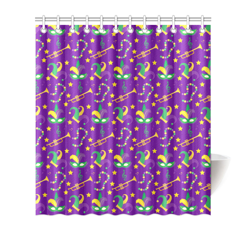 Mardi Gras Pattern Print Design 06 Shower Curtain