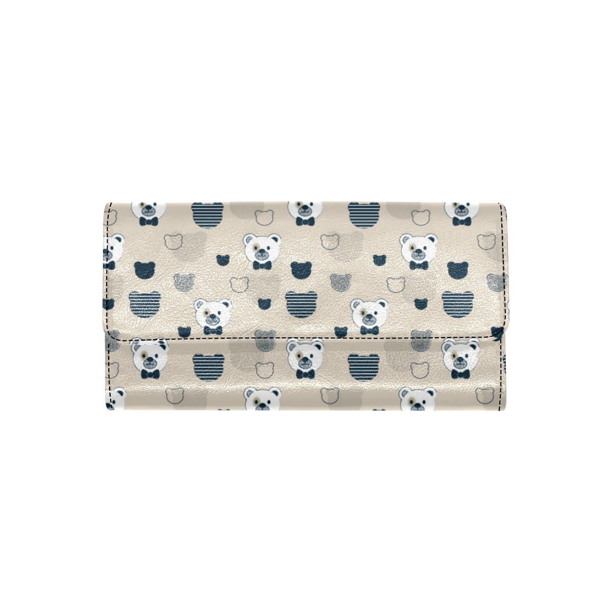 Bear Pattern Print Design 05 Women's Trifold Wallet