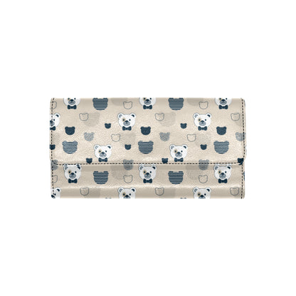 Bear Pattern Print Design 05 Women's Trifold Wallet