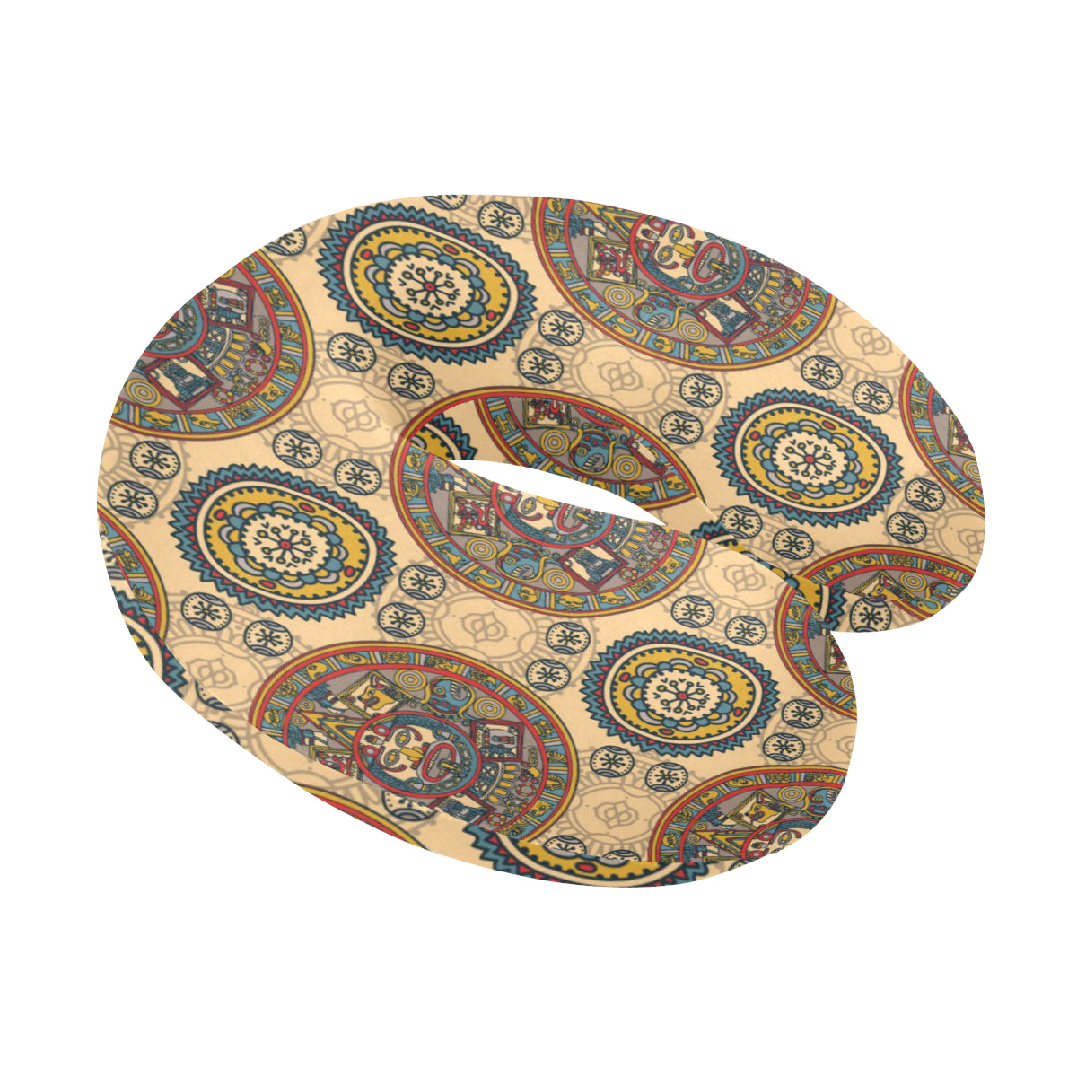 Calendar Aztec Pattern Print Design 02 U-Shaped Travel Neck Pillow