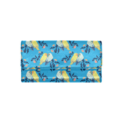 Lovebird Pattern Print Design 03 Women's Trifold Wallet