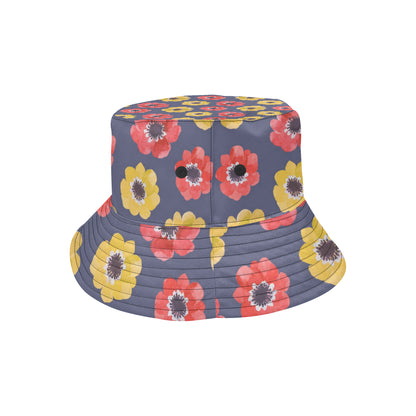 Anemone Pattern Print Design AM010 Unisex Bucket Hat
