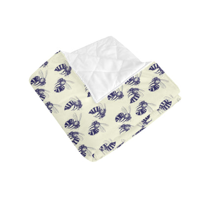 Bee Pattern Print Design 02 Premium Quilt