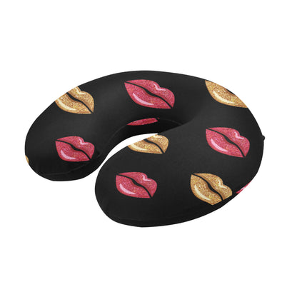 Lip Pattern Print Design 03 U-Shaped Travel Neck Pillow