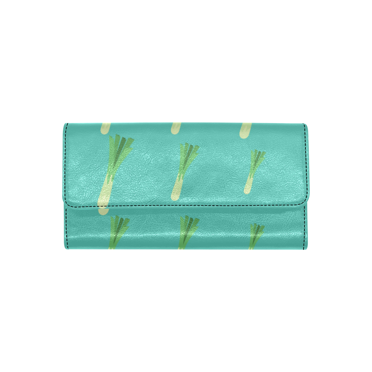 Leek Pattern Print Design 01 Women's Trifold Wallet