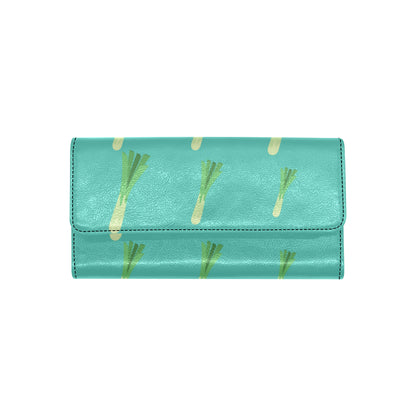 Leek Pattern Print Design 01 Women's Trifold Wallet