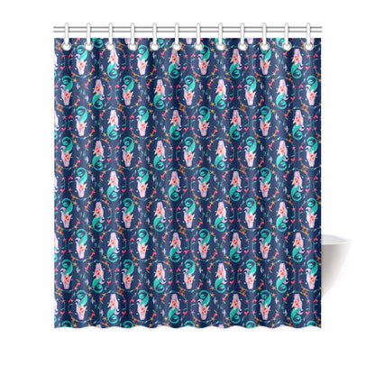 Mermaid Girl Cute Design Print Shower Curtain