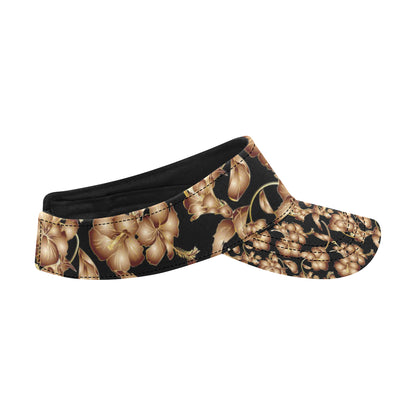 Brown Hibiscus Pattern Print Design HB06 Unisex Sun Visor
