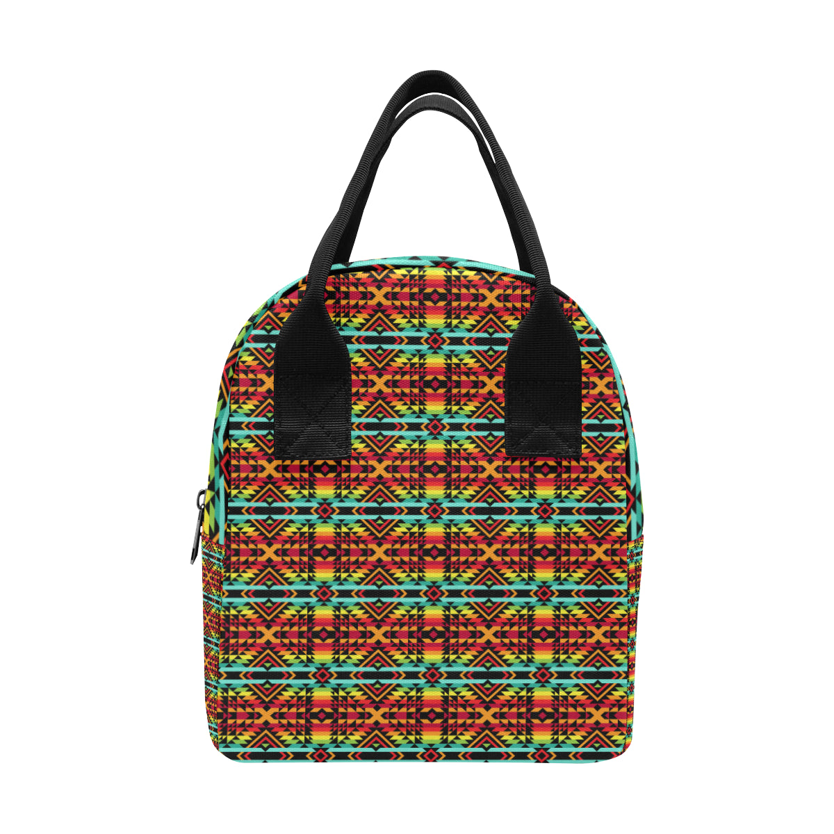 Kente Red Design African Print Insulated Lunch Bag