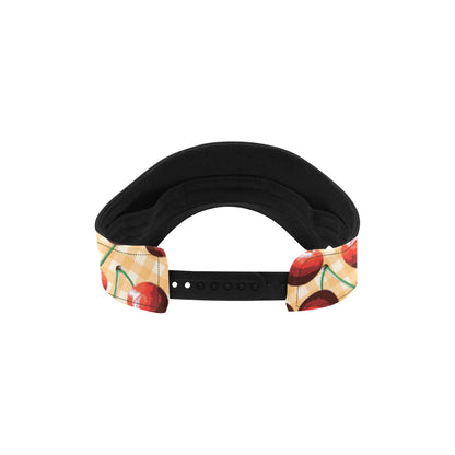 Cherry Orange Plaid Print Unisex Sun Visor