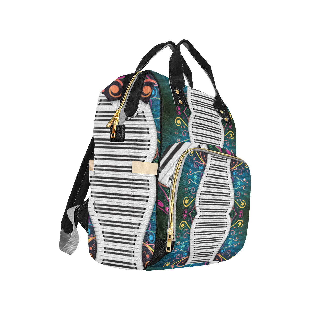 Piano Pattern Print Design 01 Diaper Bag Backpack