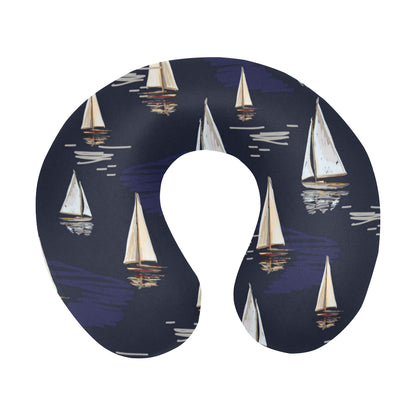 Sailing Ships Pattern Print Design A05 U-Shaped Travel Neck Pillow