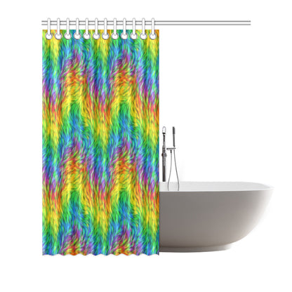 Rainbow Fur Design Print Shower Curtain