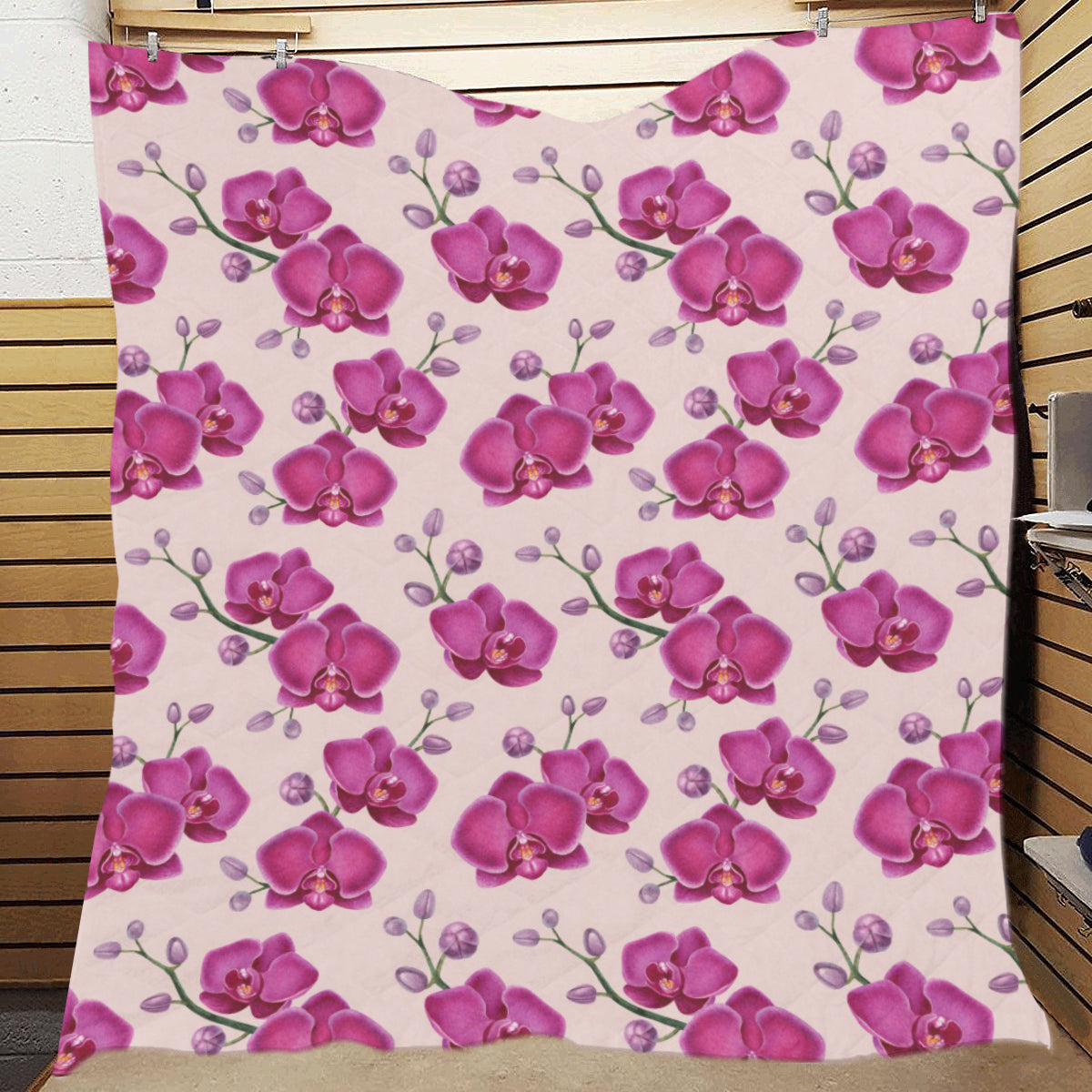 Orchid Purple Pattern Print Design OR04 Premium Quilt